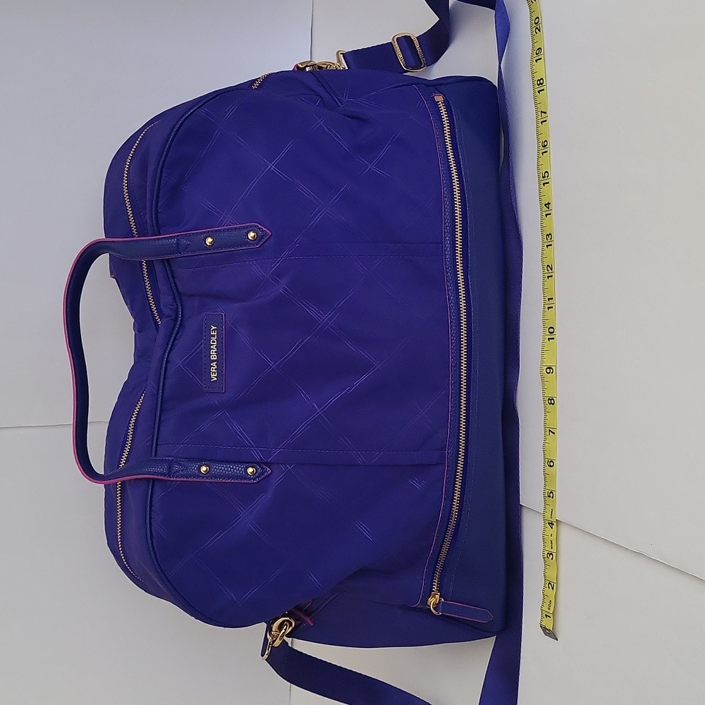 Like New Vera Bradley Light Purple Check Weekender